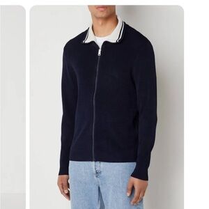 Sandro mens zip up navy cardigan NWT